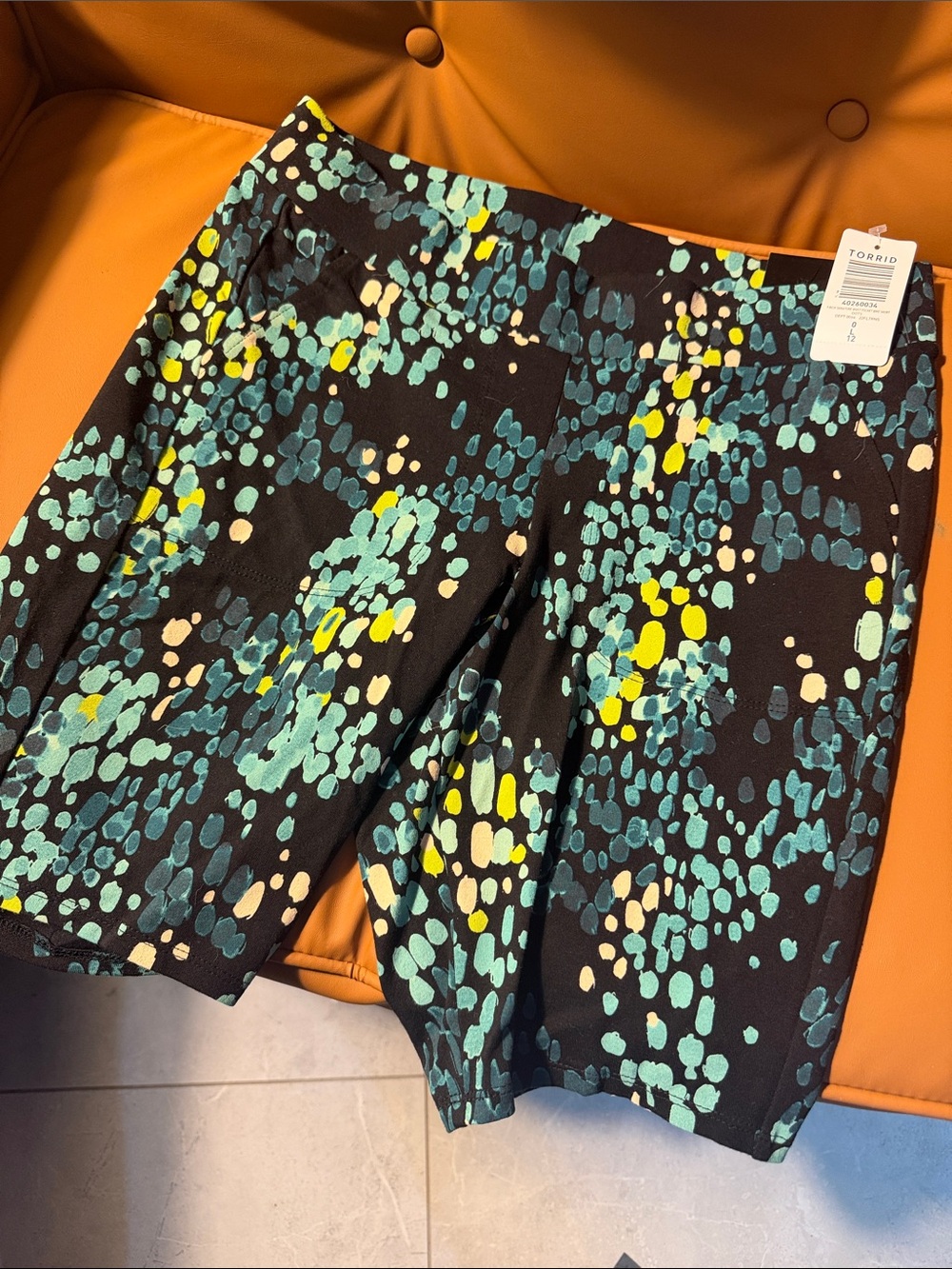 NWT Torrid 9” Signature Waist Pocket Bike Shorts Dots Print Size 0/12